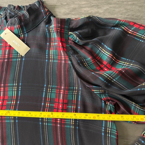 J.Crew Women’s Ruffleneck top in Stewart tartan chiffon Size S - Picture 8 of 11